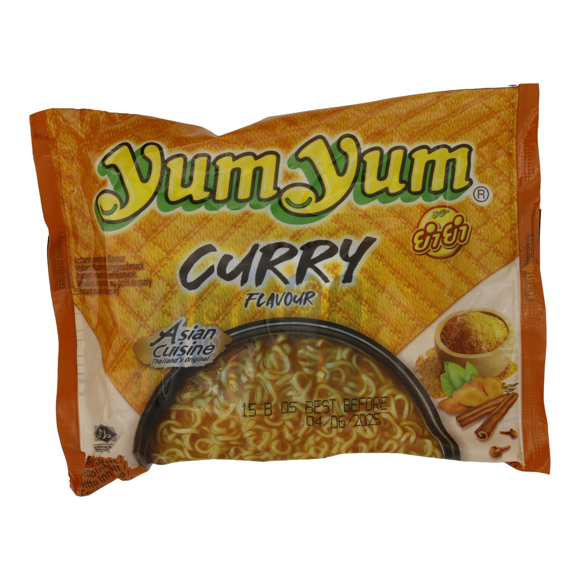 Instant-Nudeln Yum Yum | Curry | Schnelle asiatische Nudelsuppe, würzig | 60 g YUM YUM